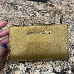 Michael Kors Metallic Gold Saffiano Wallet